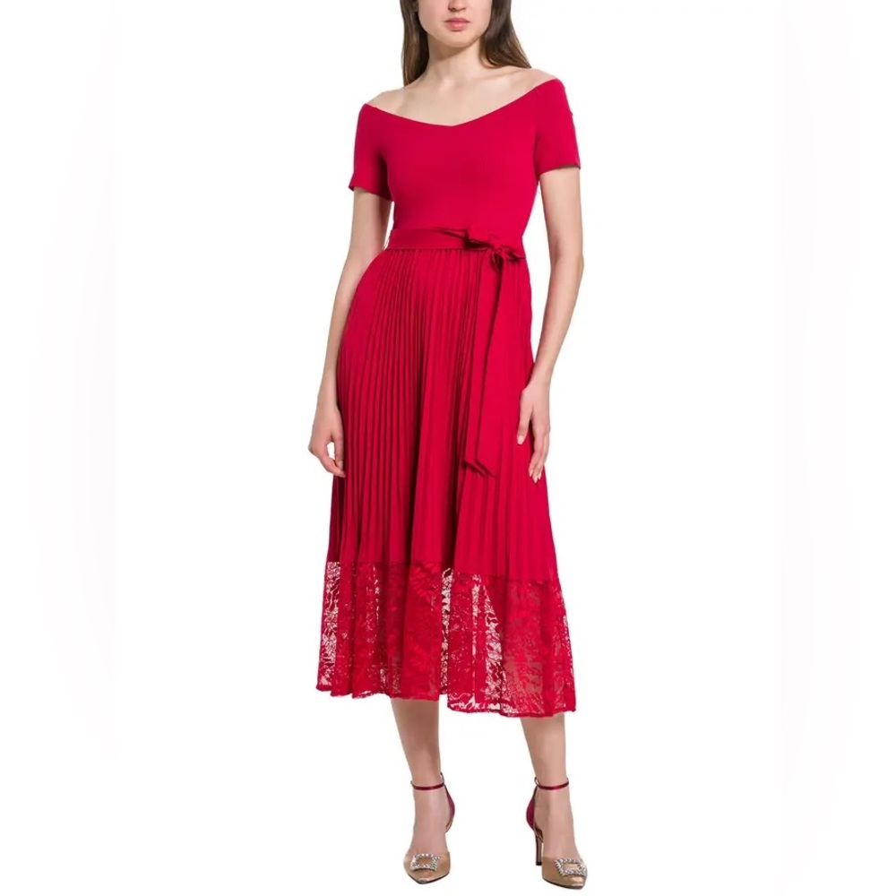 Guess Tiana Off Shoulder Red Dress